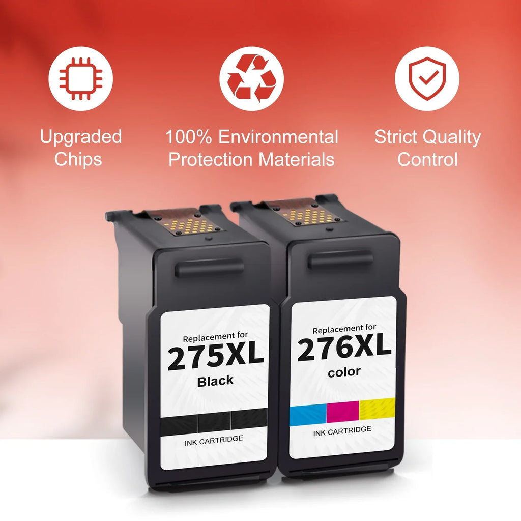 275XL Ink Cartridges for Canon Ink 275 and 276 for PIXMA TS3522 TS3520 TS3500 TR4722 TR4720 TR4700 (2 Pack)