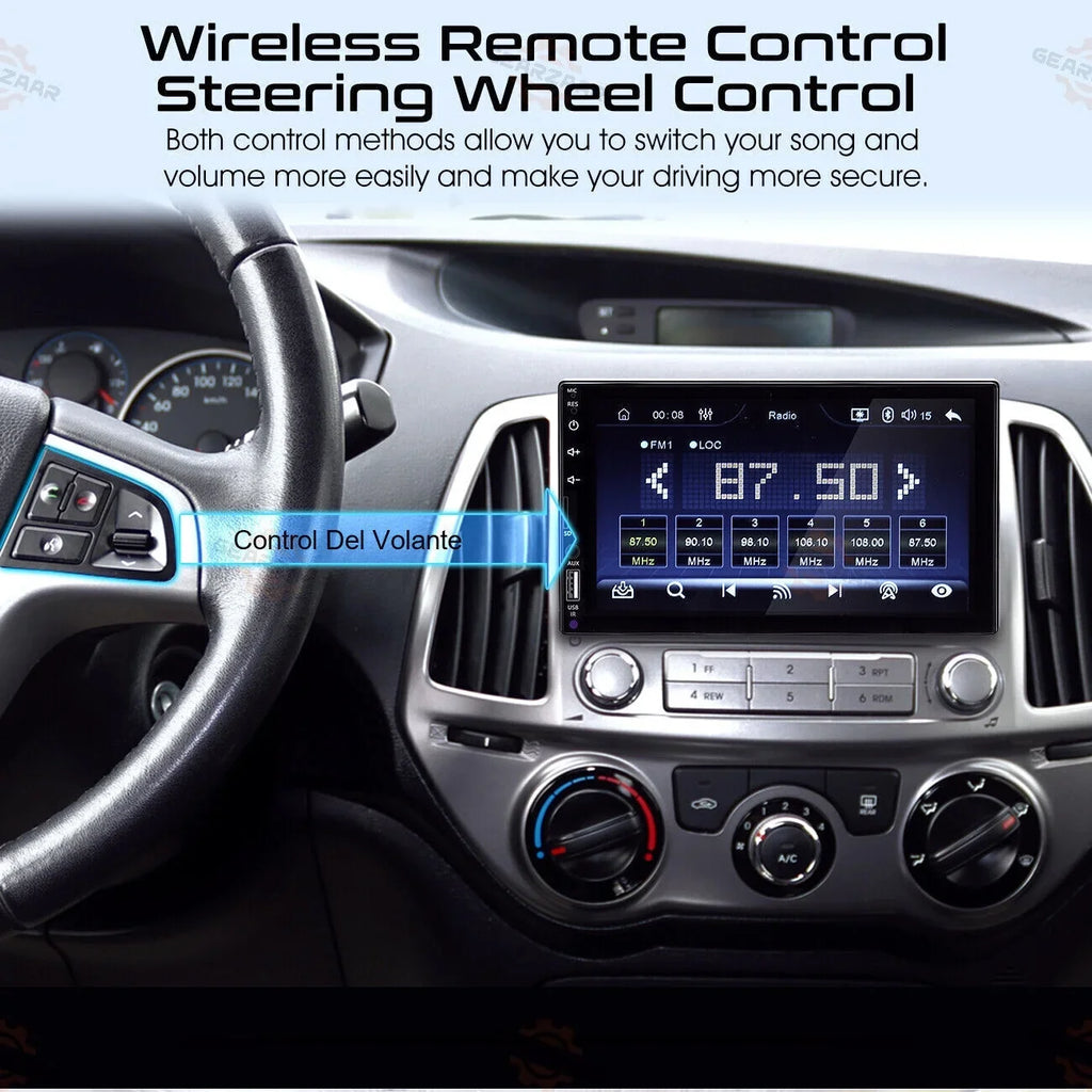 Double 2Din 7" Car Stereo Android/Apple Carplay Radio Touch Panel Player + 12LED Camera