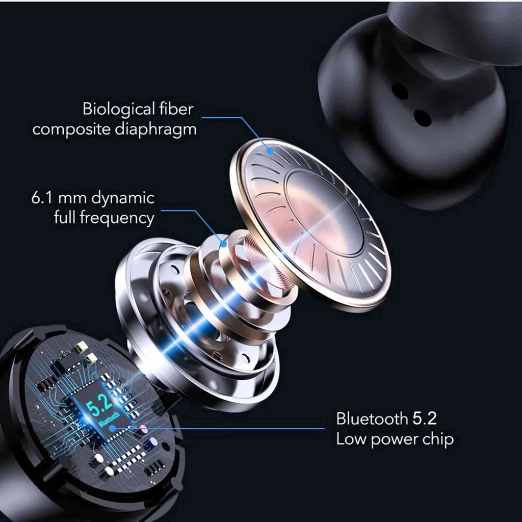 UrbanX True Wireless Bluetooth Earbuds + Charging Case, Black, Connect, IPX5 Water Resistance, Bluetooth 5.2 Connection, Balanced, Bass Boost Compatible with Lenovo Z6 Youth