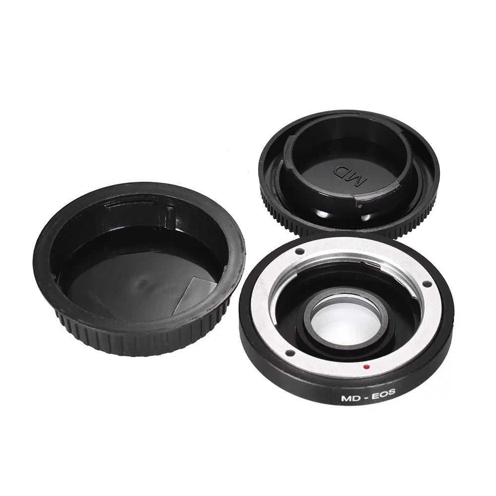 Suzicca MD- Lens Mount Adapter Ring with Corrective Lens for Minolta MD Lens to Fit for Canon EF Camera Focus Infinity