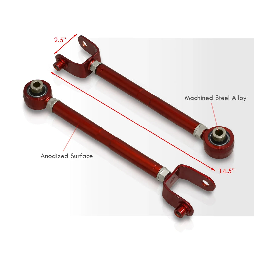 AJP Distributors Rear Lower Suspension Adjustable Camber Kit Control Arms UCA Set Red Compatible/Replacement For Mazda Miata MX-5 ND MX5 2016 2017 2018 2019 2020 2021 2022 2023 16 17 18 19 20 21 22 23
