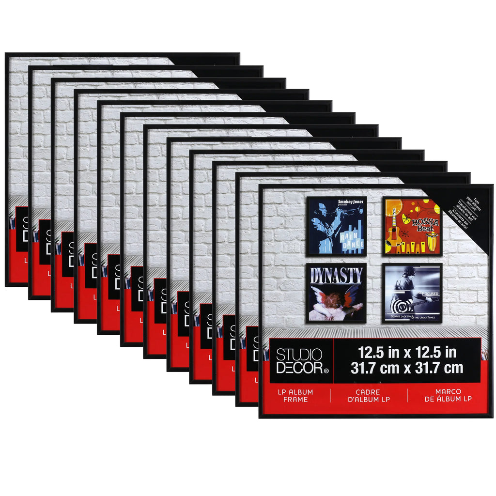 Black LP Album Random Access Memory by Studio Décor - Vinyl Picture Display Memory Includes Hanging Hardware - Bulk 12 Pack