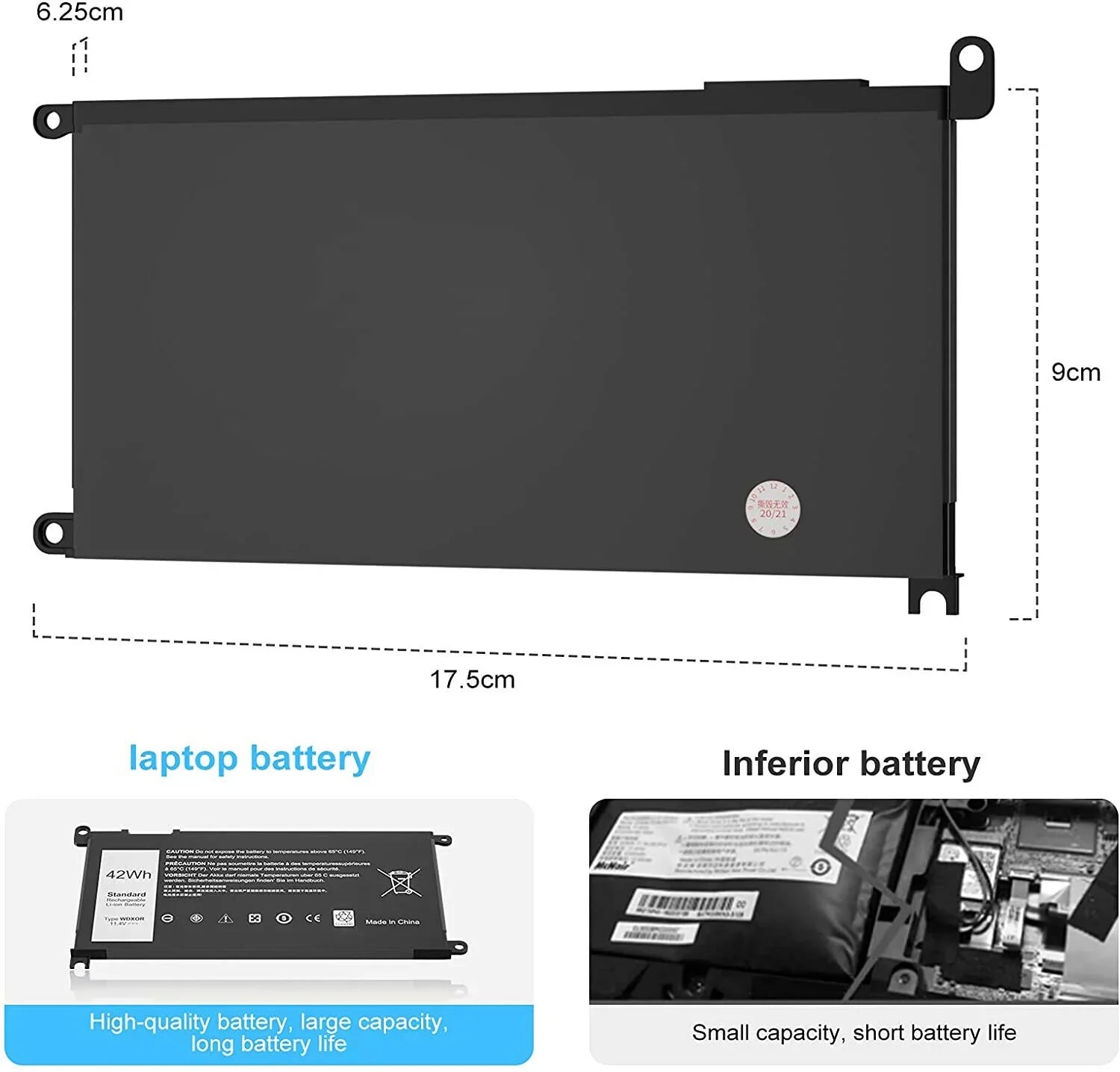WDX0R WDXOR Energy Source For DELL Inspiron 15 5567 5568 13 5368 7368 7569 P75F P69G