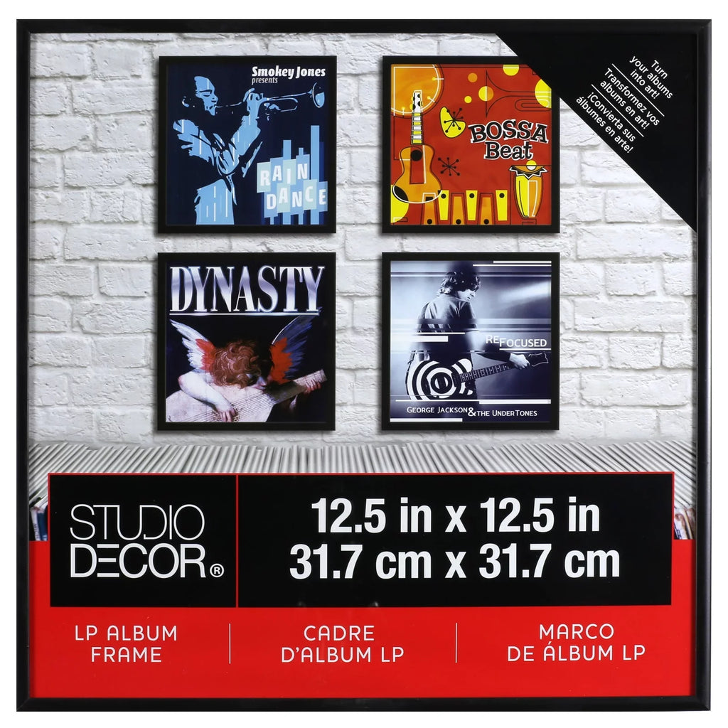 Black LP Album Random Access Memory by Studio Décor - Vinyl Picture Display Memory Includes Hanging Hardware - Bulk 12 Pack