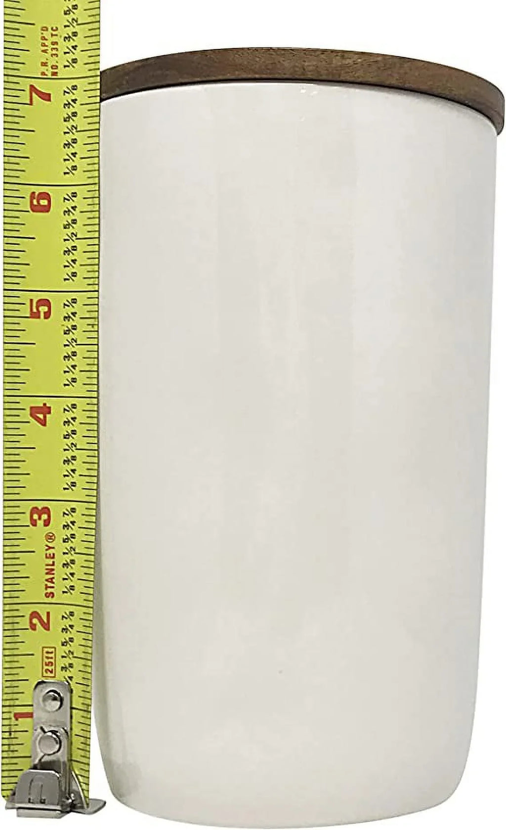 Rae Dunn COFFEE Canister Medium sized Ivory Random Access Memory with Black LL Letters and Wooden Lid