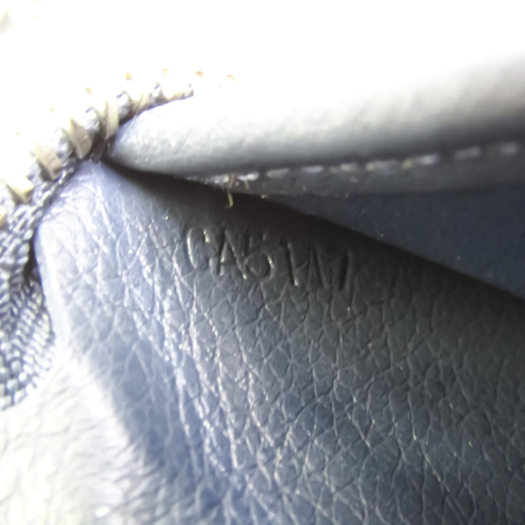Pre-Owned Louis Vuitton Taurillon Zippy Wallet Vertical M58823 Unisex Taurillon Leather Long Wallet (bi-fold) Navy (Good)
