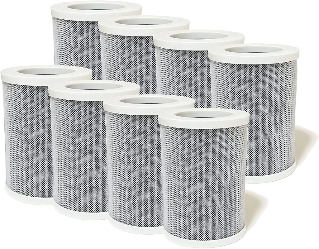 3-in-1 True HEPA with Activated Carbon Replacement Filters Compatible with Pure Enrichment Purezone Portable Mini Air Purifier (PEPERSAP), 8 Packs