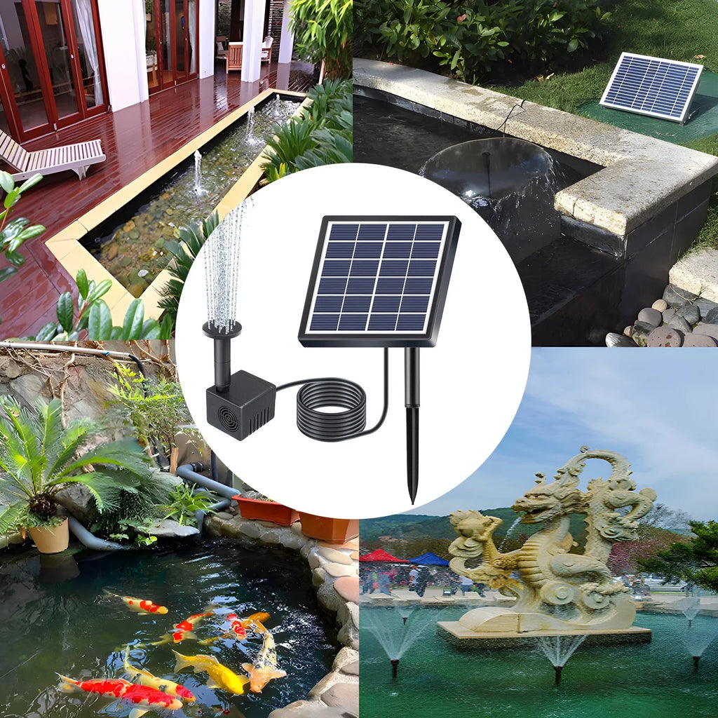 Fountain,And Stakes Solar Rate Submersible Water With 8 Nozzles Pump With 8 Powered Pond Pump 160l/h Rate Nozzles 9.84ft Water Pond/pool/fish Stakes Solar Powered 1.5w Pond Pond Dsfen
