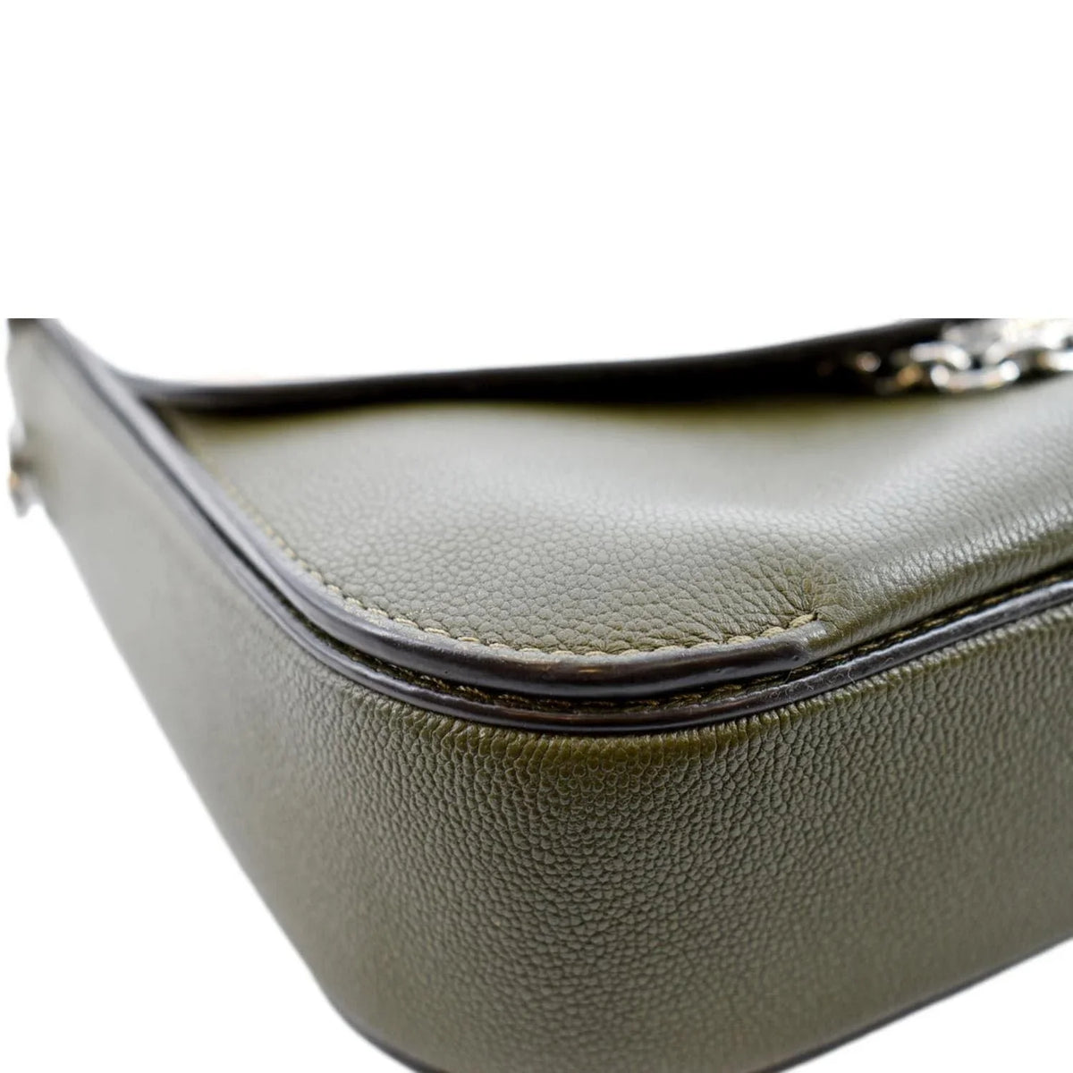 Pre-owned LOUIS VUITTON Very Calfskin Leather Saddle Shoulder Bag Khaki Green