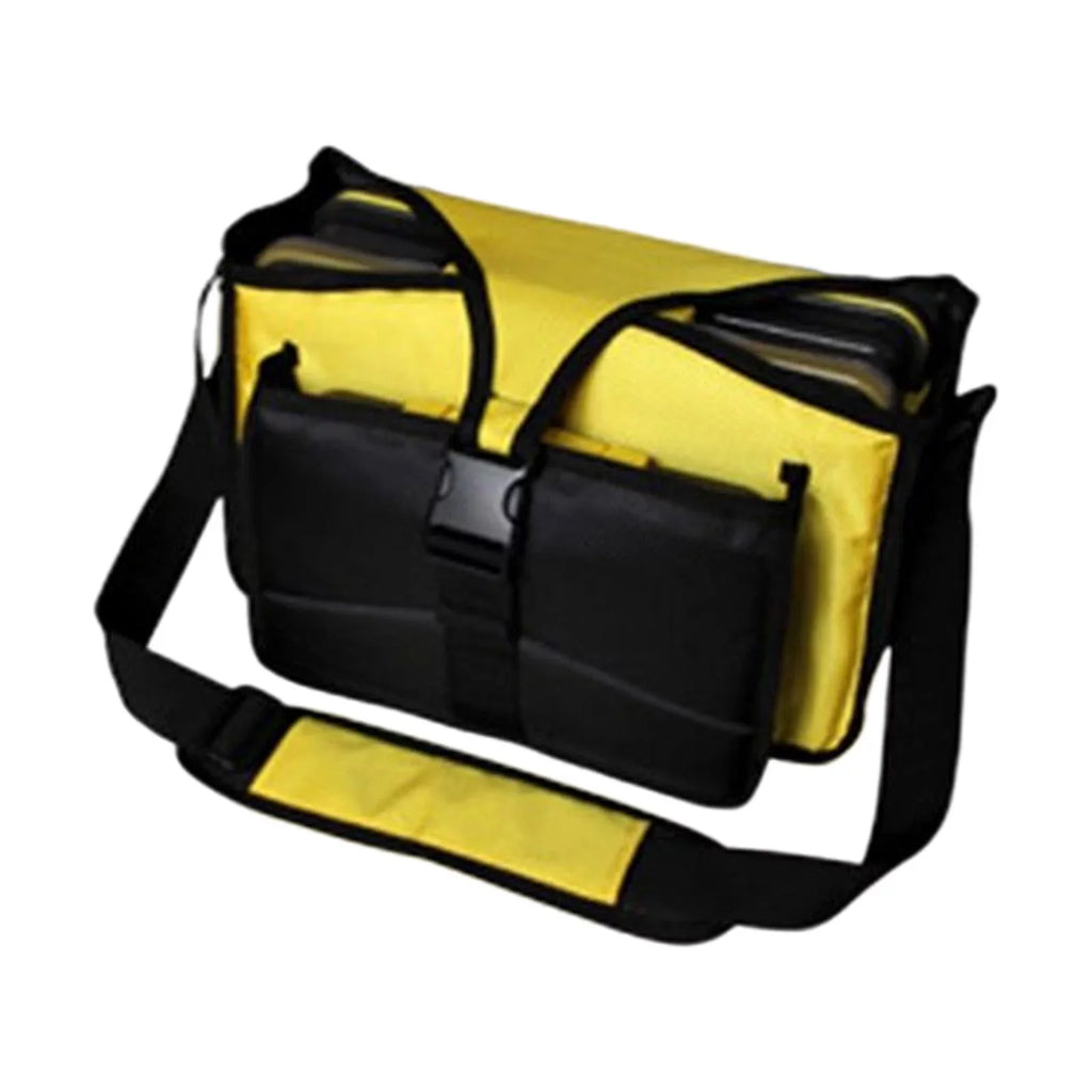 Fishing Tackle Bag fishing lures Bag Oxford Handbag Multiple Pockets Case Shoulder Bag Tackle Box Organizer for Travel Hiking Sea Fishing Yellow