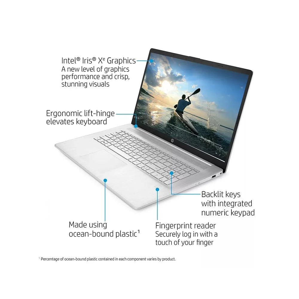 HP 2021 17.3" FHD IPS Computer, 11th Generation Heart i7-1165G7, 64GB Memory 2TB PCIe Solid Storage Backlit Keyboard, Iris Xe Graphics, HD Webcam, HD Audio, Windows OS, Silver, 32GB USB Card
