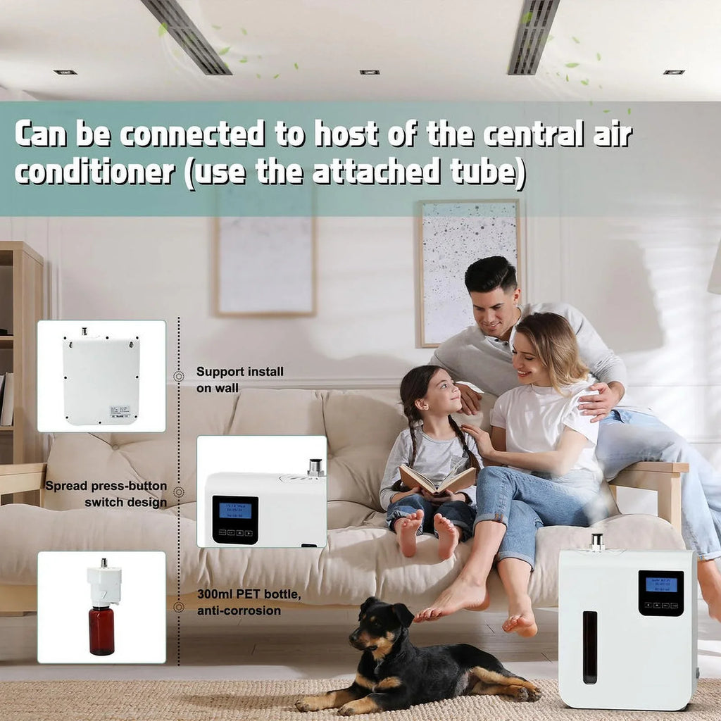 Scent Air Machine for Home,Waterless Essential Oil Diffuser 300ml, HVAC Essential Oil Scent Diffuser for Offices Homes Hotels Commercial Buildings Up to 1500 Sq. Ft