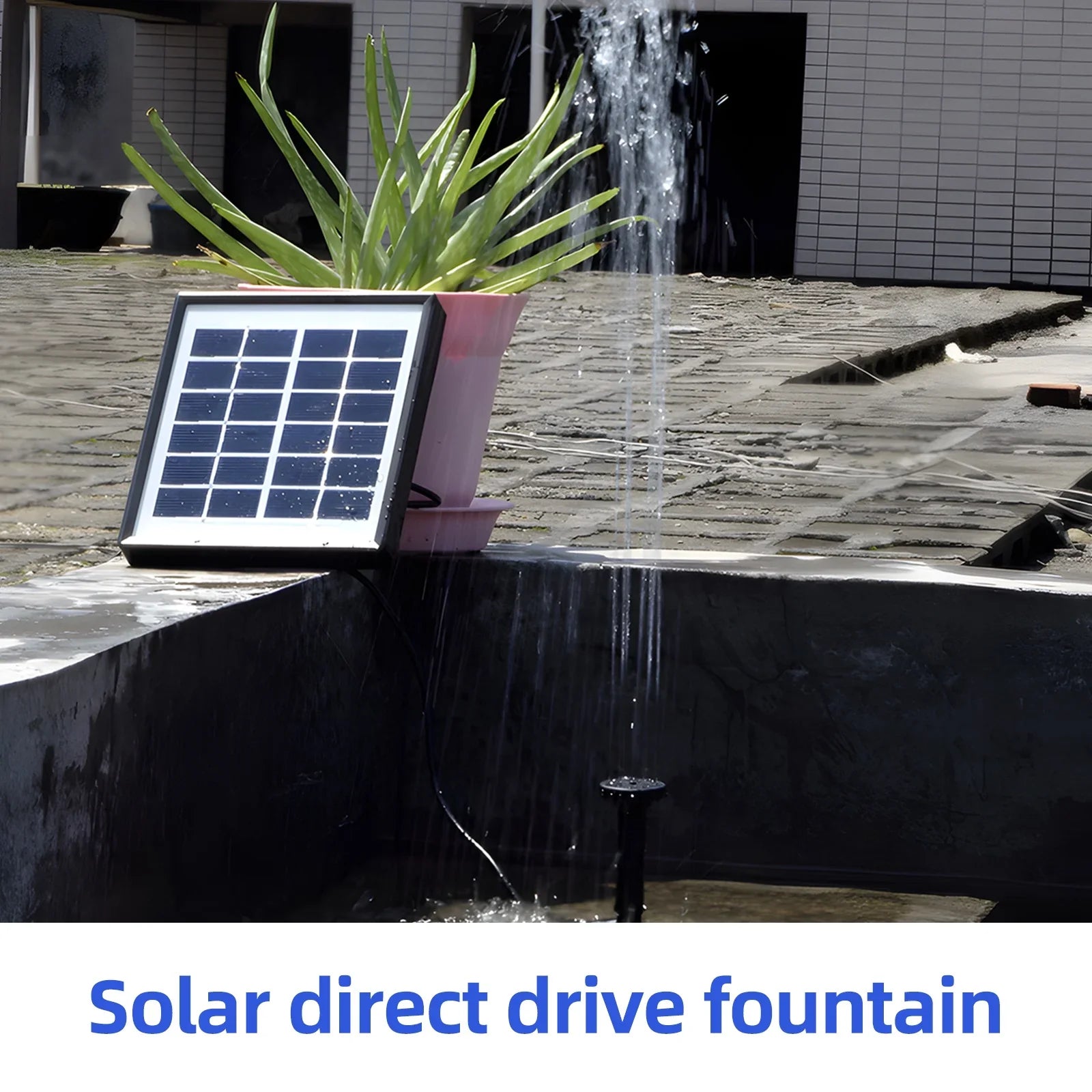 Fountain,And Stakes Solar Rate Submersible Water With 8 Nozzles Pump With 8 Powered Pond Pump 160l/h Rate Nozzles 9.84ft Water Pond/pool/fish Stakes Solar Powered 1.5w Pond Pond Dsfen
