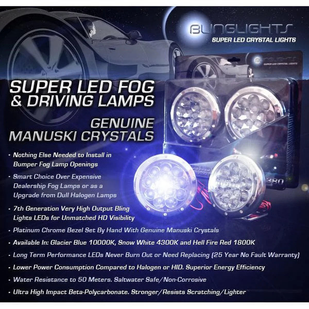 For 2006 2007 2008 2009 2010 2011 2012 Toyota Rush LED Fog Lamps Driving Lights Foglamps Foglights Kit