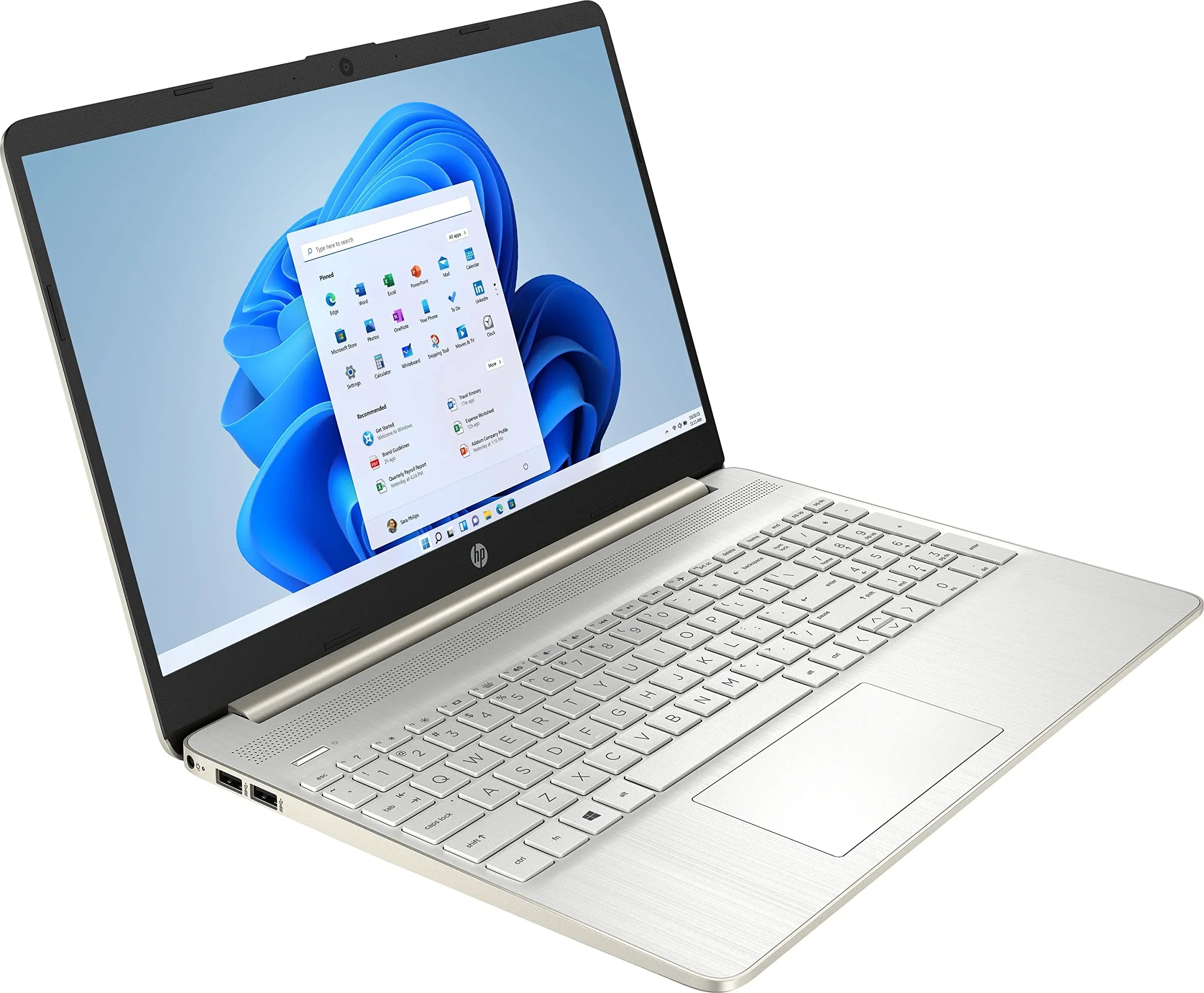 HP 2022 15.6" FHD Micro-Ege Display PC 11th Gen Heart -1135G7 12GB DDR4 Random Access Memory 256GB NVMe Solid State Drive Iris Xe Graphics Webcam HDMI WiFi AC BT USB-C Silver Windows 10 Pro w/RE USB Drive
