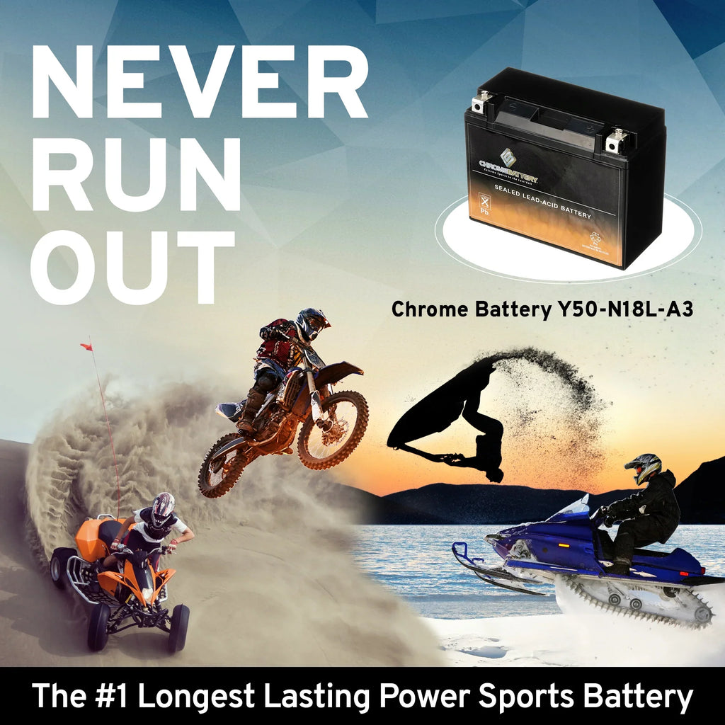 Chrome Power Unit Y50-n18l-a3 (50-n18l-a3 12 Volt,20 Ah, 260 Cca) Utv Cell for Arctic Cat 650cc Prowler 650 2008