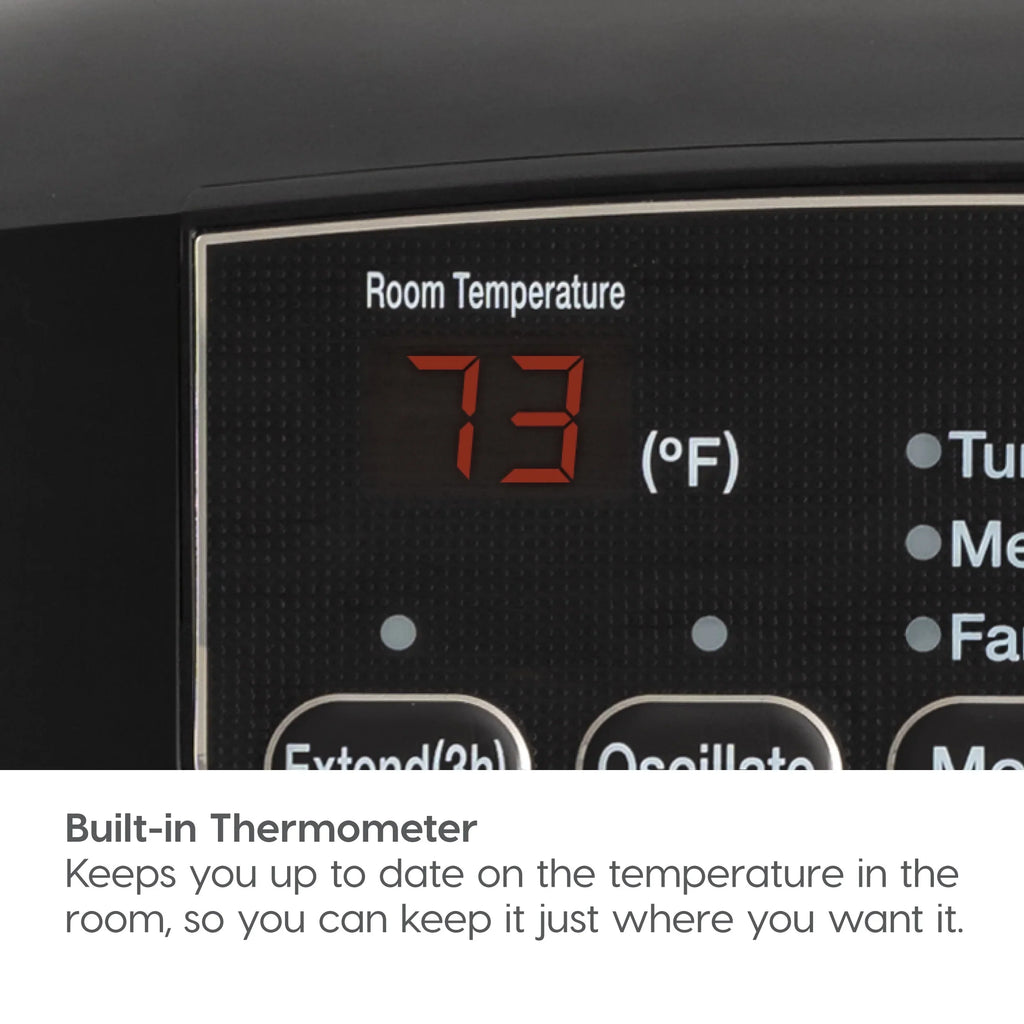 IRIS USA WOOZOO 1500-Watt Oscillating Portable Heater with Motion Sensor, Built-in Thermometer, Black