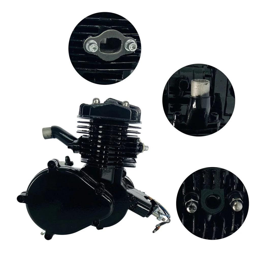 Miumaeov 80cc 2-Stroke Full Assembled Motorized Bike Bicycle Motor Petrol Gas Engine Single Cylinder Air-Cooled Black