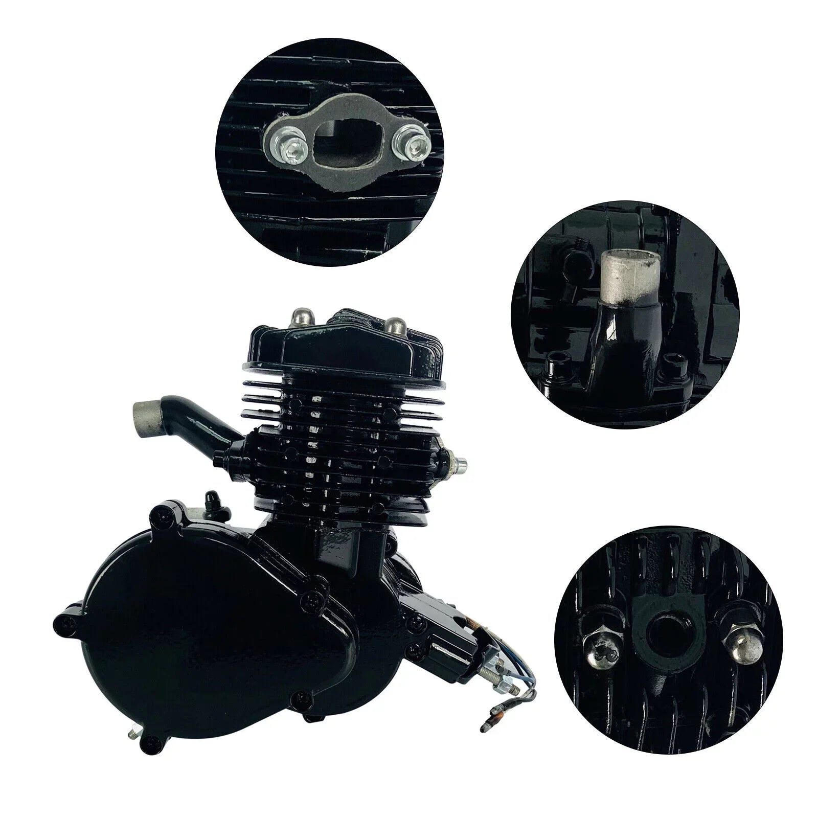 Miumaeov 80cc 2-Stroke Full Assembled Motorized Bike Bicycle Motor Petrol Gas Engine Single Cylinder Air-Cooled Black