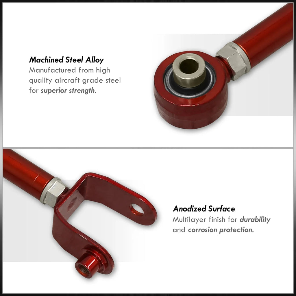 AJP Distributors Rear Lower Suspension Adjustable Camber Kit Control Arms UCA Set Red Compatible/Replacement For Mazda Miata MX-5 ND MX5 2016 2017 2018 2019 2020 2021 2022 2023 16 17 18 19 20 21 22 23