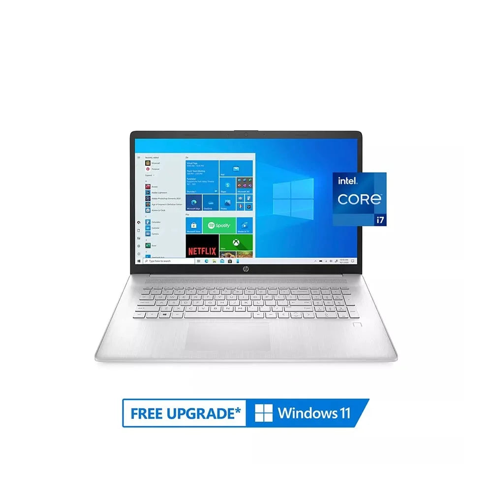 HP 2021 17.3" FHD IPS Computer, 11th Generation Heart i7-1165G7, 64GB Memory 2TB PCIe Solid Storage Backlit Keyboard, Iris Xe Graphics, HD Webcam, HD Audio, Windows OS, Silver, 32GB USB Card