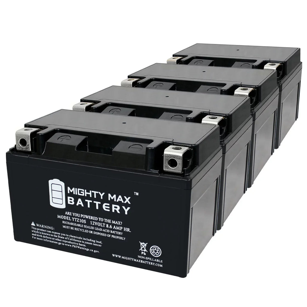 YTZ10S 12V 8.6AH Replacement Cell compatible with Suzuki 1000 GSX-R1000 00-17 - 4 Pack