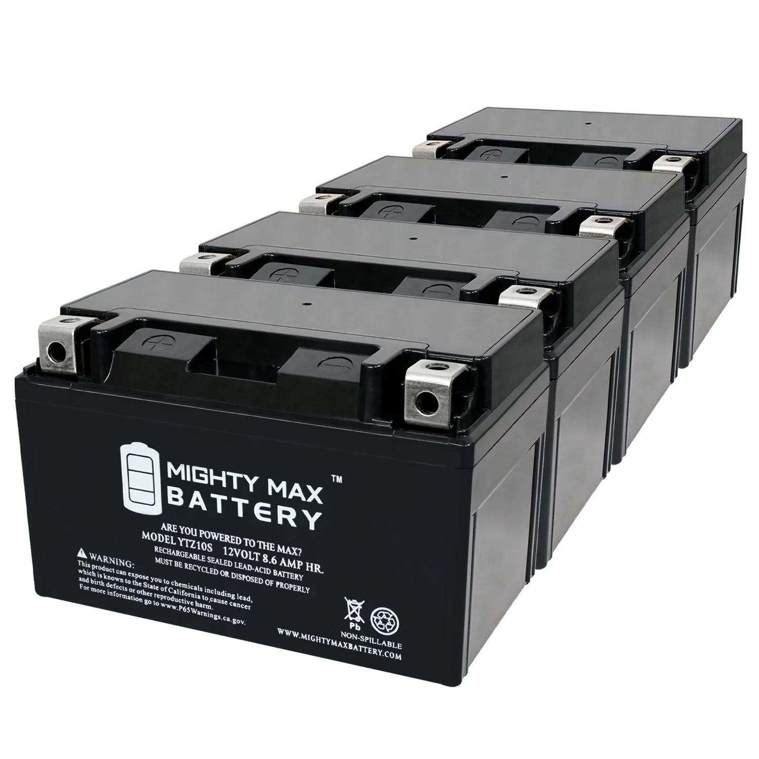 YTZ10S 12V 8.6AH Replacement Cell compatible with Suzuki 1000 GSX-R1000 00-17 - 4 Pack