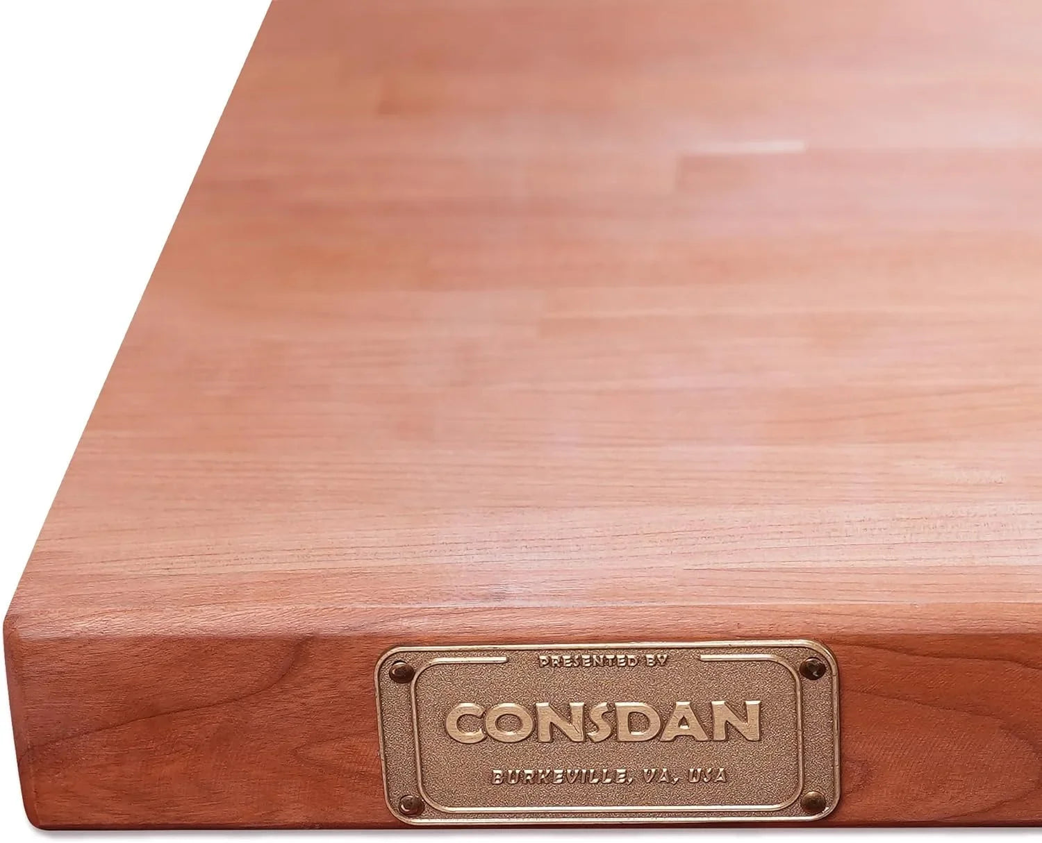 Butcher Block Counter Top, Grown Cherry Solid Hardwood Countertop, Wood Slabs For Kitchen, Reversible, Both Side Polished, Prefinished With Food-Safe Oil, 1.5" Thickness, 60" L X 25" W