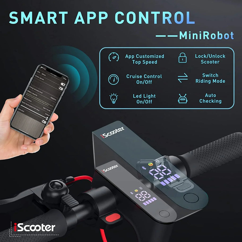 iScooter Max Electric Scooter, 500 W Motor Max Speed 30 km, 18-25 Miles Long-Range Energy Source for Adults,10 In Solid Tires, Foldable and Portable Commuting with Double Braking System