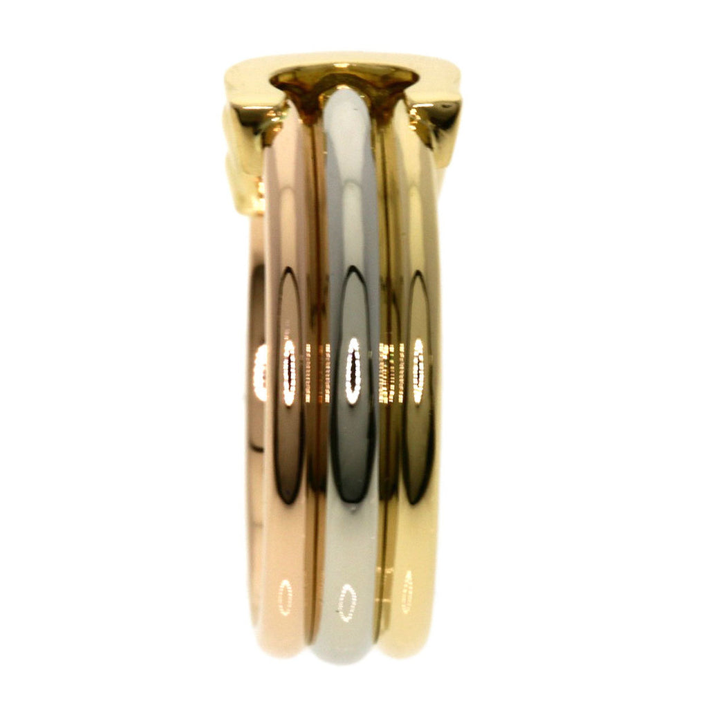 Pre-Owned Cartier 2C Ring #50 K18 Yellow Gold/K18WG/K18PG Women's CARTIER (Good)