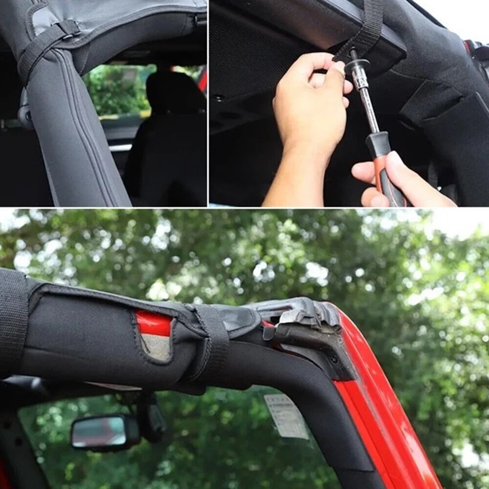 Paddsun For Jeep Wrangler JK JKU 07-2018 Waterproof Leather Sunshade Top Roof Cover