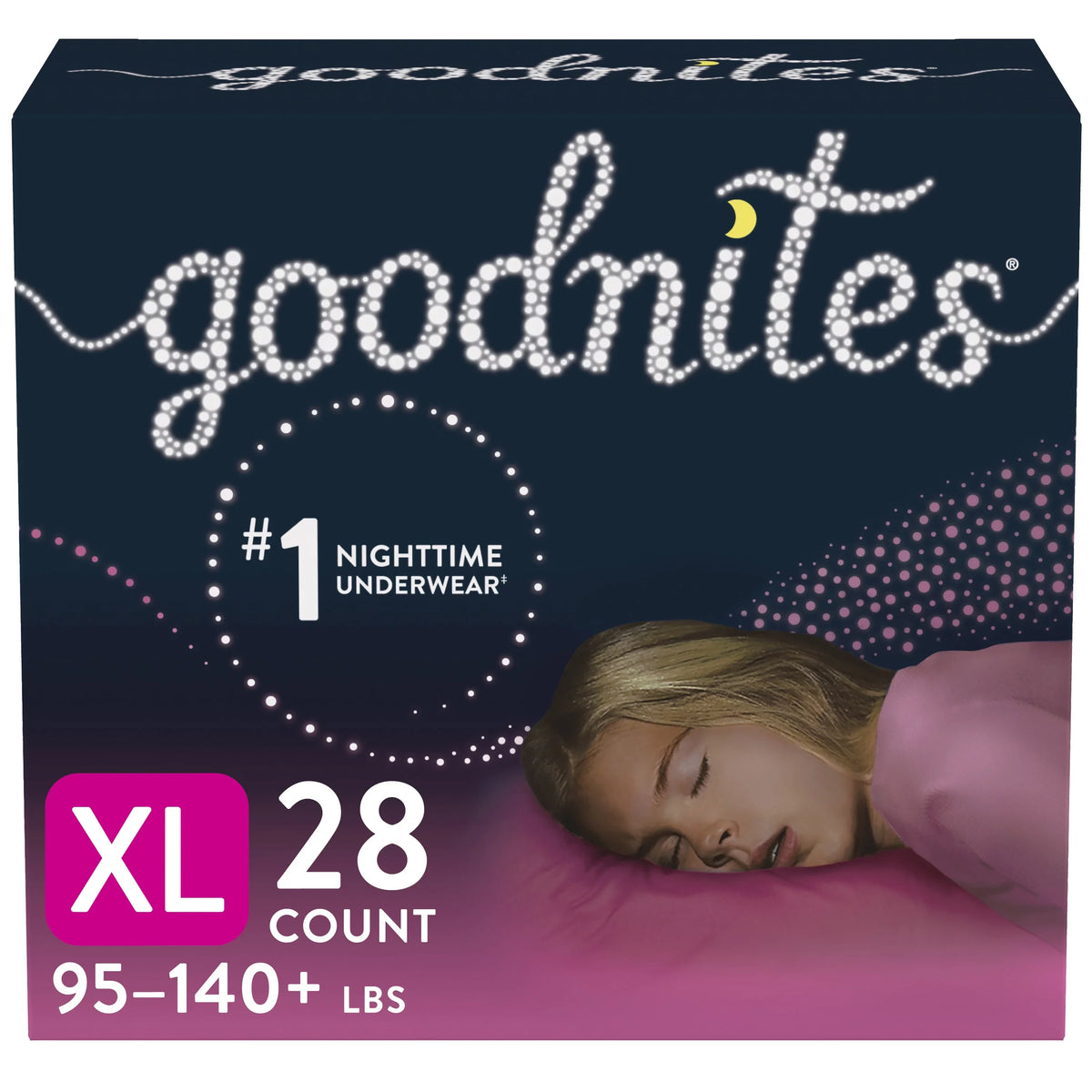 Goodnites Nighttime Bedwetting Underwear for Girls, XL, 28 Ct (Select for More Options)