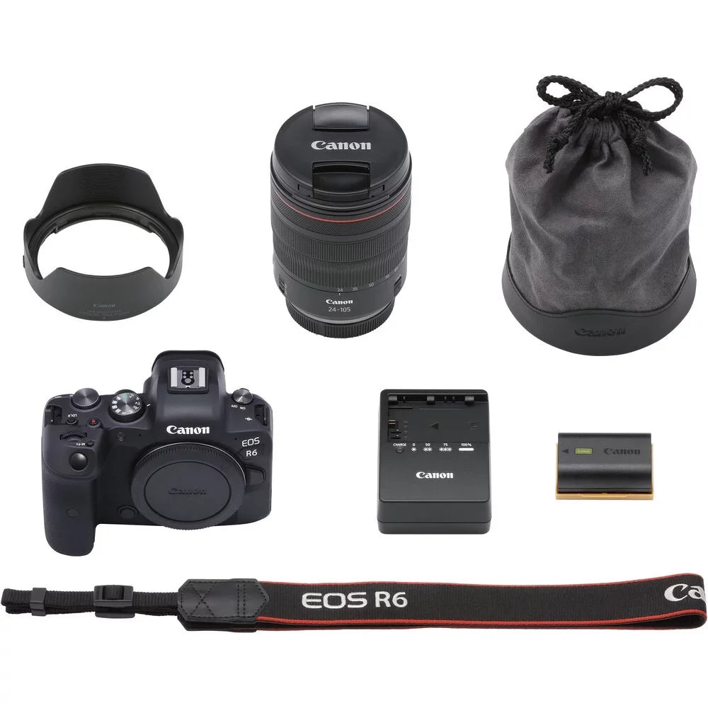 Canon EOS R6 Mirrorless Camera with 24-105mm f/4L Lens (4082C012) + More