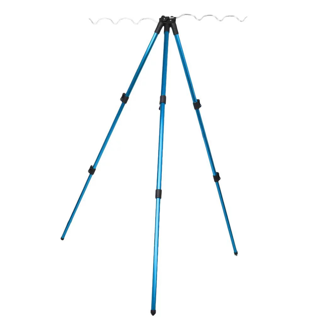 Fishing Rod Holder Tripod Stand Telescopic Fishing , Adjustable and Lightweight Blue