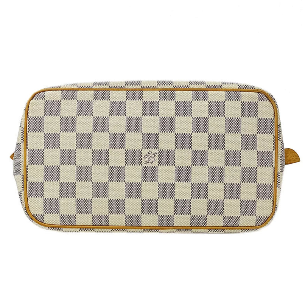 Authenticated Pre-owned Louis Vuitton LOUIS VUITTON Bag Damier Azul Ladies Tote Handbag Saleya PM N51186 White Gray
