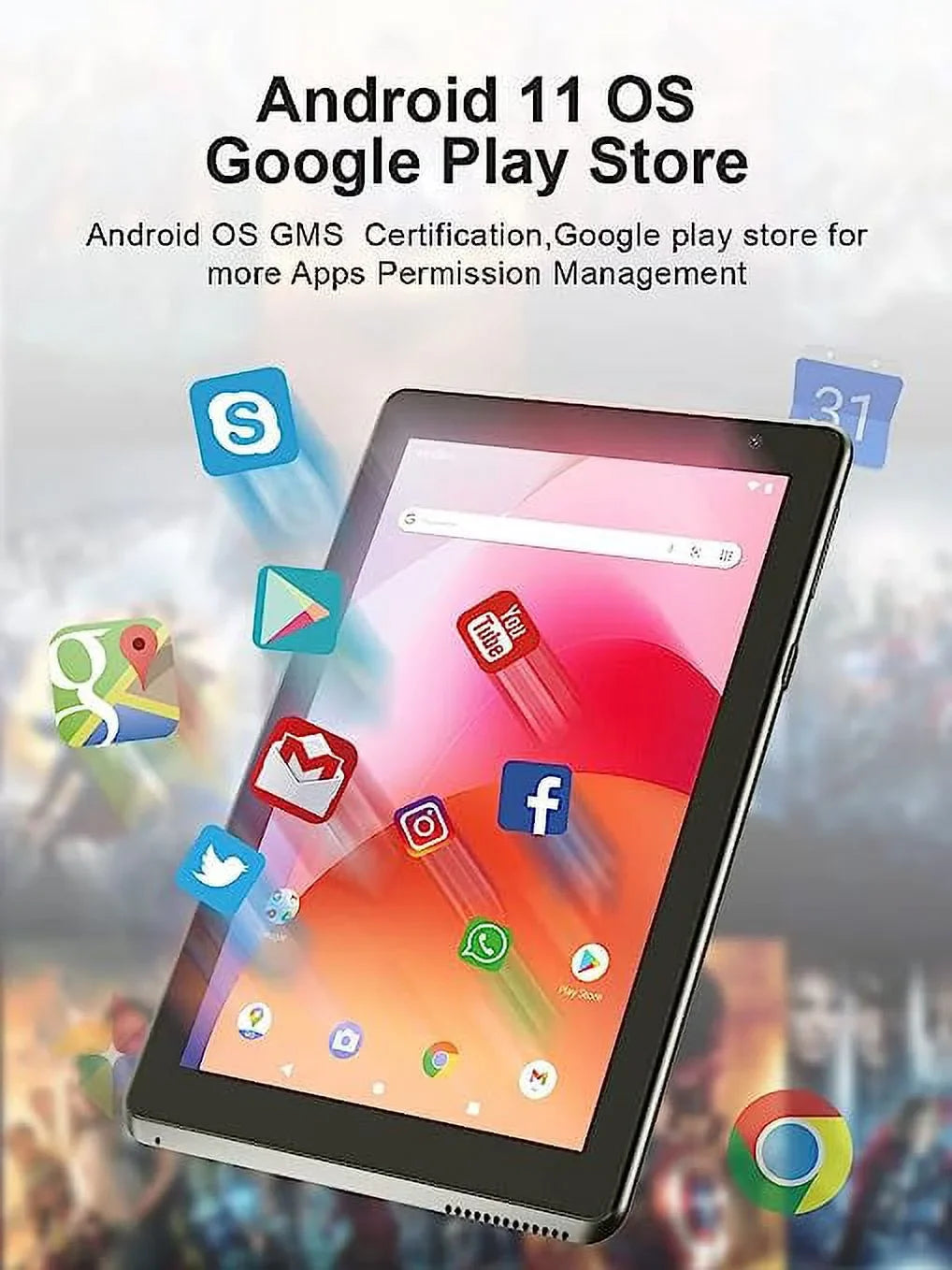 7 Inch Tablet, Android 11 Tablet PC, 32GB Storage 2GB Random Access Memory Tablets Central Unit Processor Android 11 Tablet PC Camera, WiFi, Bluetooth Computer Tablet (Black)