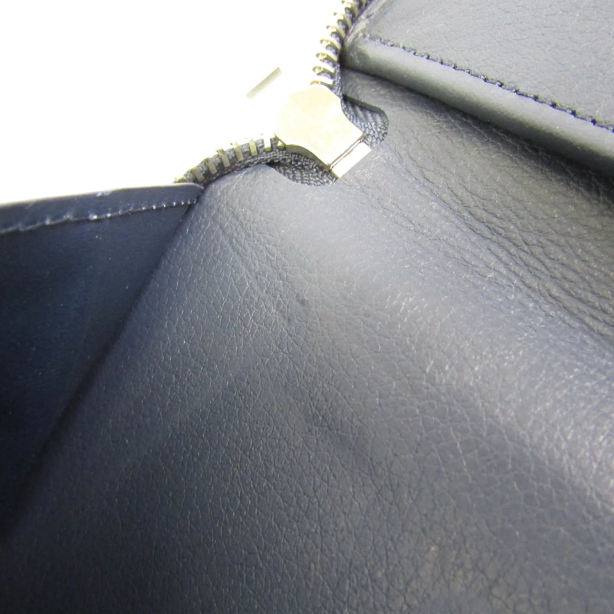 Pre-Owned Louis Vuitton Taurillon Zippy Wallet Vertical M58823 Unisex Taurillon Leather Long Wallet (bi-fold) Navy (Good)