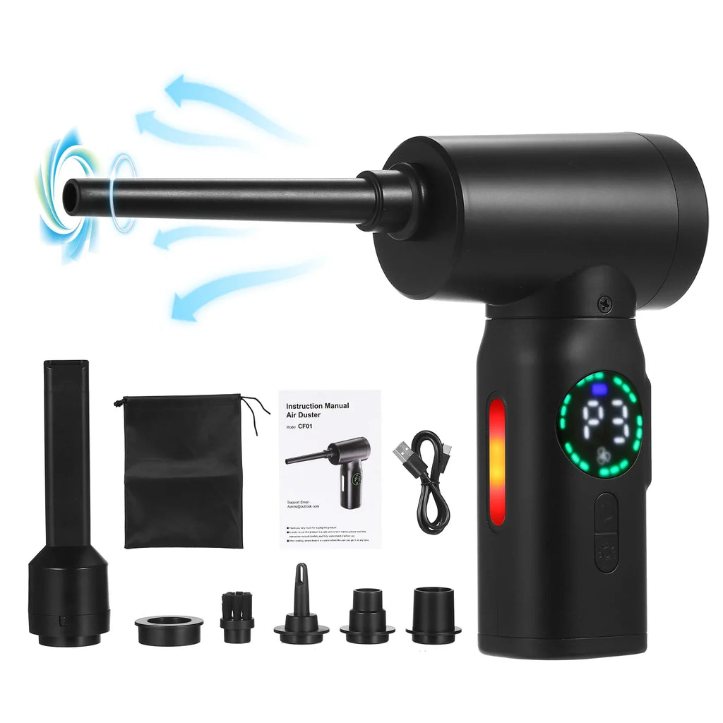 Pinnaco Compressed Air Duster Cleaner Brush Motor 100W - Efficient Electric Dust Blower for Computers, Cars, and More