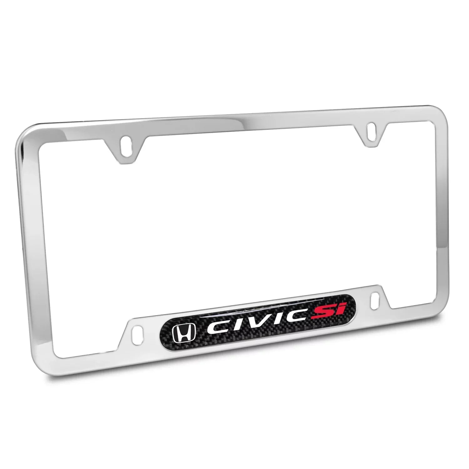 Honda Civic Si Real Carbon Fiber Nameplate Chrome Stainless Steel License Random Access Memory