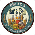 FELIX'S Bar and Grill 12" Round Metal Sign Kitchen Wall Decor 200120023164