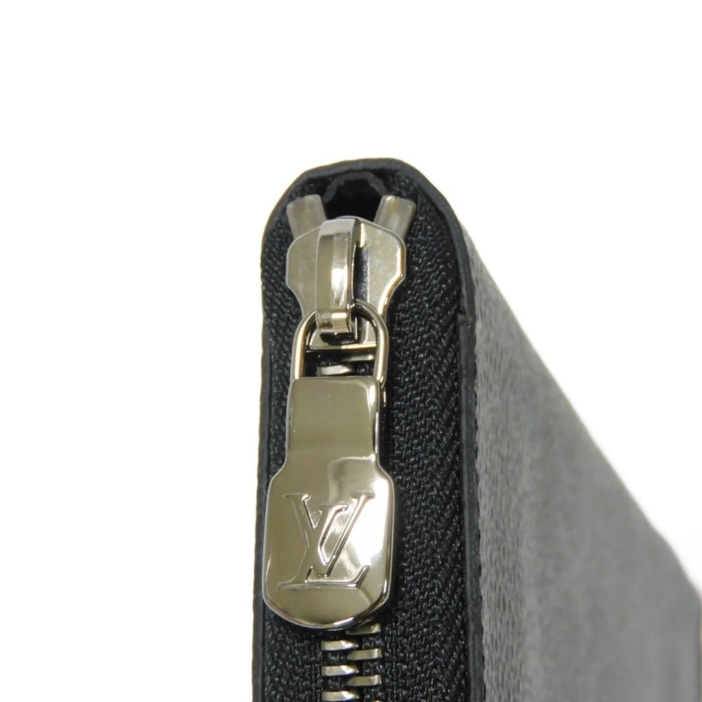Pre-Owned LOUIS VUITTON Long Wallet Zippy Vertical LV Logo Round Zipper Random Access Memory Eclipse Noir M62295 Men's Billfold (Good)