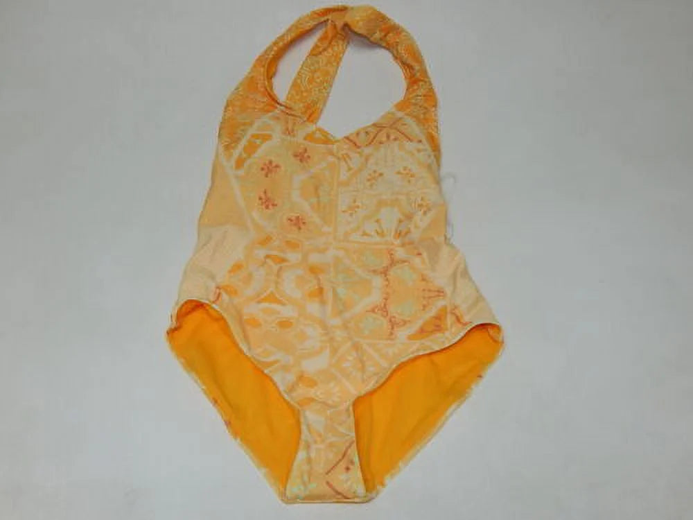 prAna Ella Size Small (S) High Triangle V-Neck Cross Back One Piece Amber Lisbon