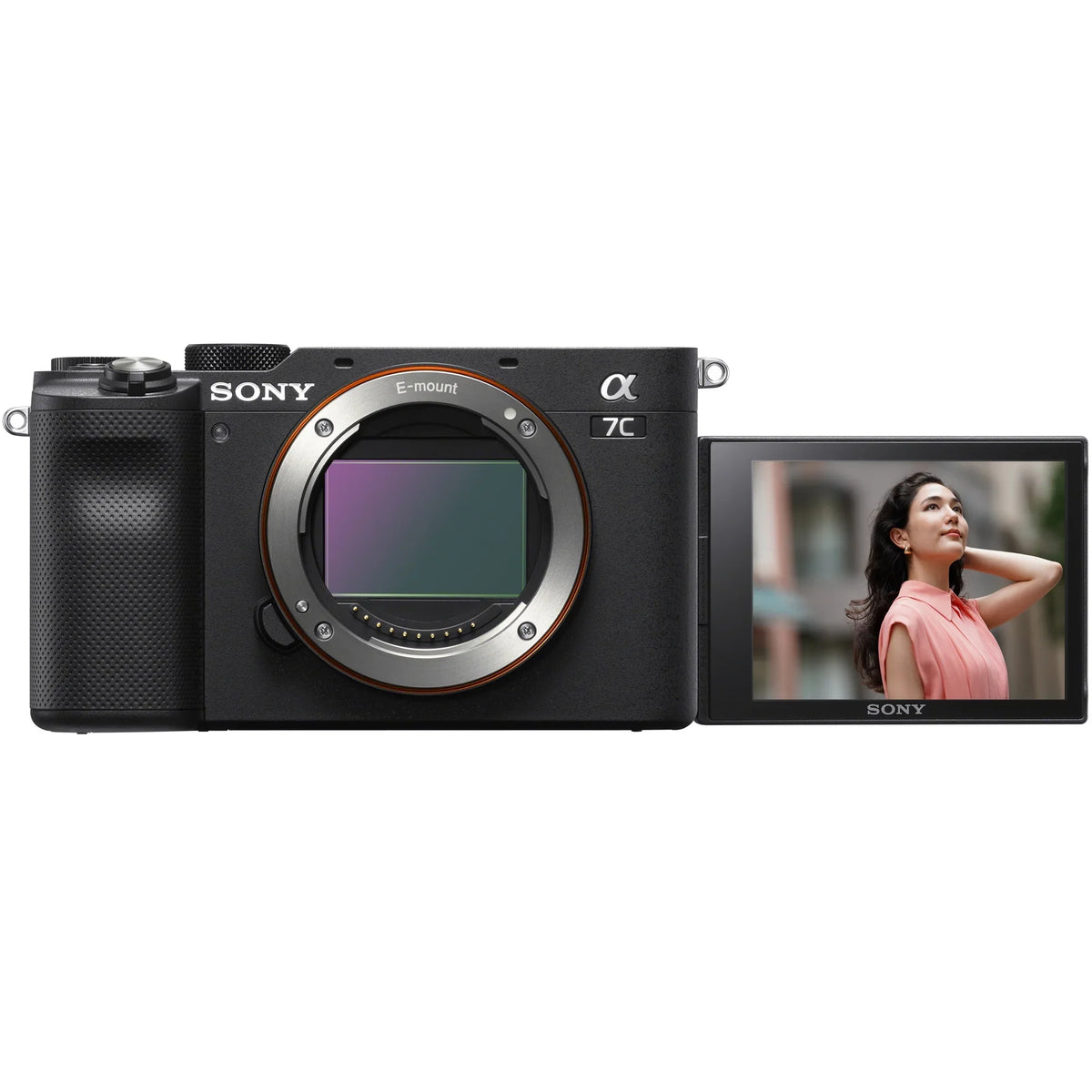 Sony a7C Mirrorless Full Random Access Memory Camera Body with Sony FE 24mm F2.8 G Compact Lens SEL24F28G Black ILCE7C/B Bundle with Deco Gear Photography Backpack Case + Microphone + LED + Monopod and Accessories