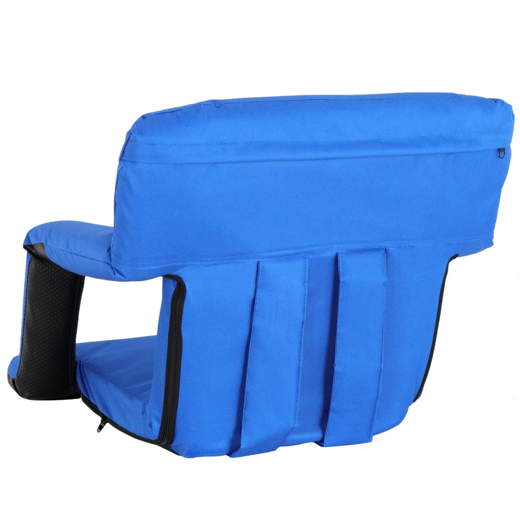 ZENSTYLE Durable Water-resistant Stadium Seat with Cup Holder 10 Tiltable Positions - Blue