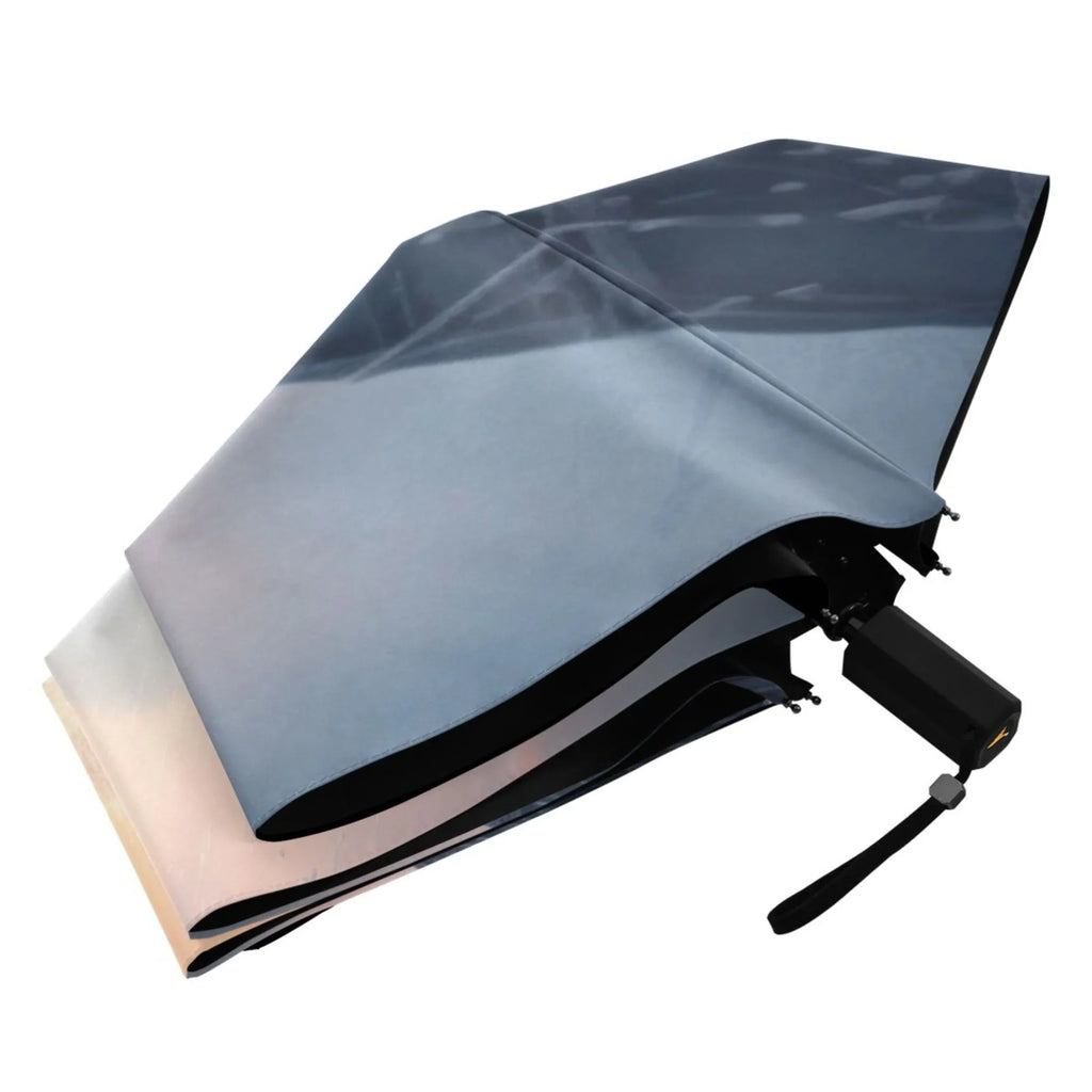 Winter Snow with Boat Compact Folding Umbrella for Rain Windproof Travel Umbrella UPF 50+ Lightweight Packable Arc Size
