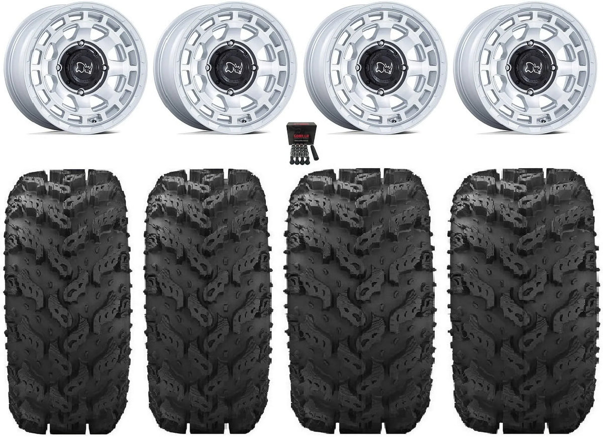 Black Rhino Chamber 14" Wheels Si 26" Reptile Tires Kawasaki Mule Pro FXT