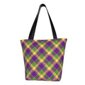 Lukts Mardi Gras Plaid Tote Bag,Shoulder Bag Women'S Hobos Handbags Large Capacity Shopping Bag