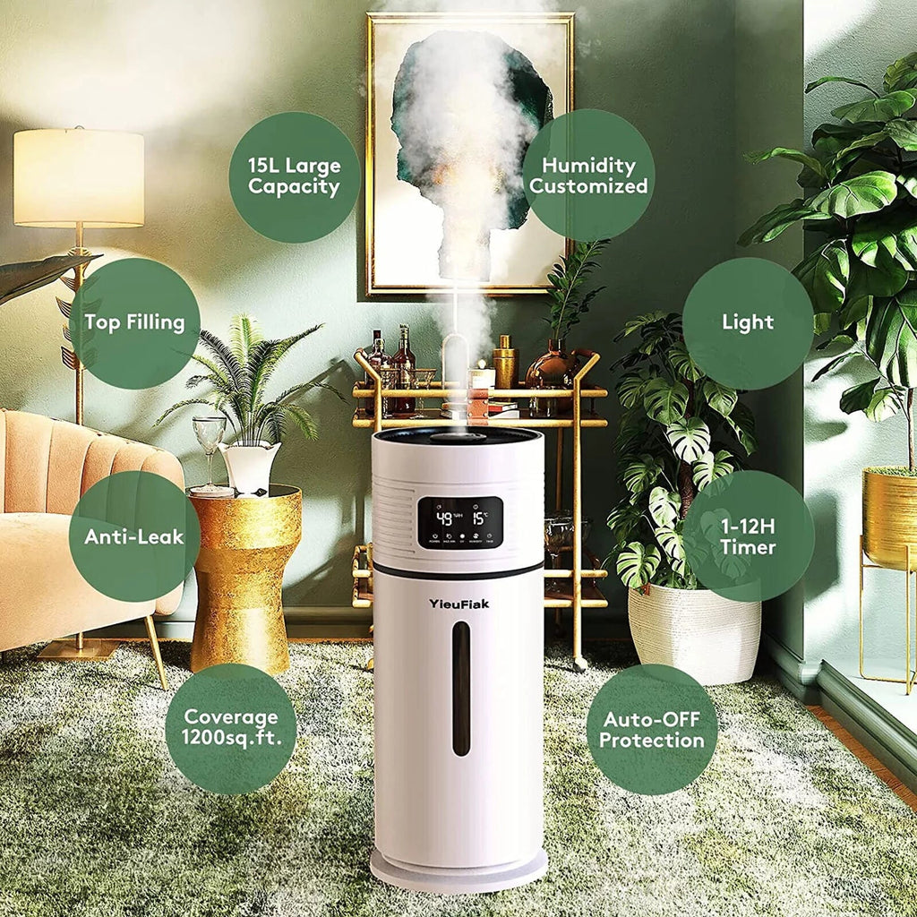 DENEST 4 Gal Commercial Large Humidifiers Style Industrial 360° Humidifier Whole-House