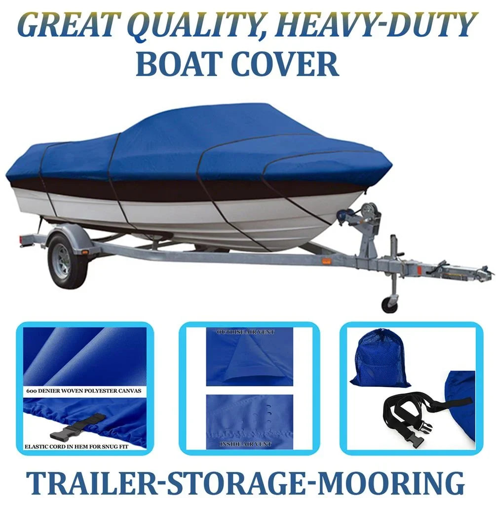 BLUE, GREAT QUALITY BOAT COVER Compatible for Chaparral Boats 210 Sunesta 1996 1997 1998 1999 2000 2001 2002 2003