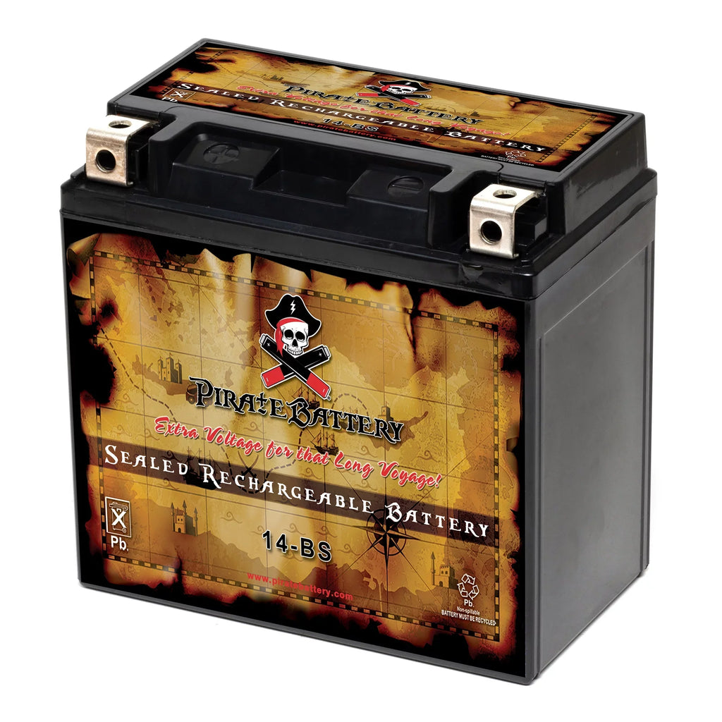 Pirate Energy Source YTX14-BS (14-BS 12 Volt,12 Ah, 200 CCA) Motorcycle Energy Source for Kawasaki 800cc Vn800-a, B, C, E Vulcan, Classic, Drifter 1995